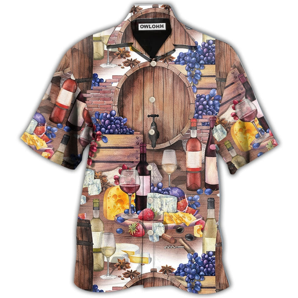 Hawaiian Shirt / Adults / S Wine Grape Wine Art - Hawaiian Shirt - Owls Matrix LTD