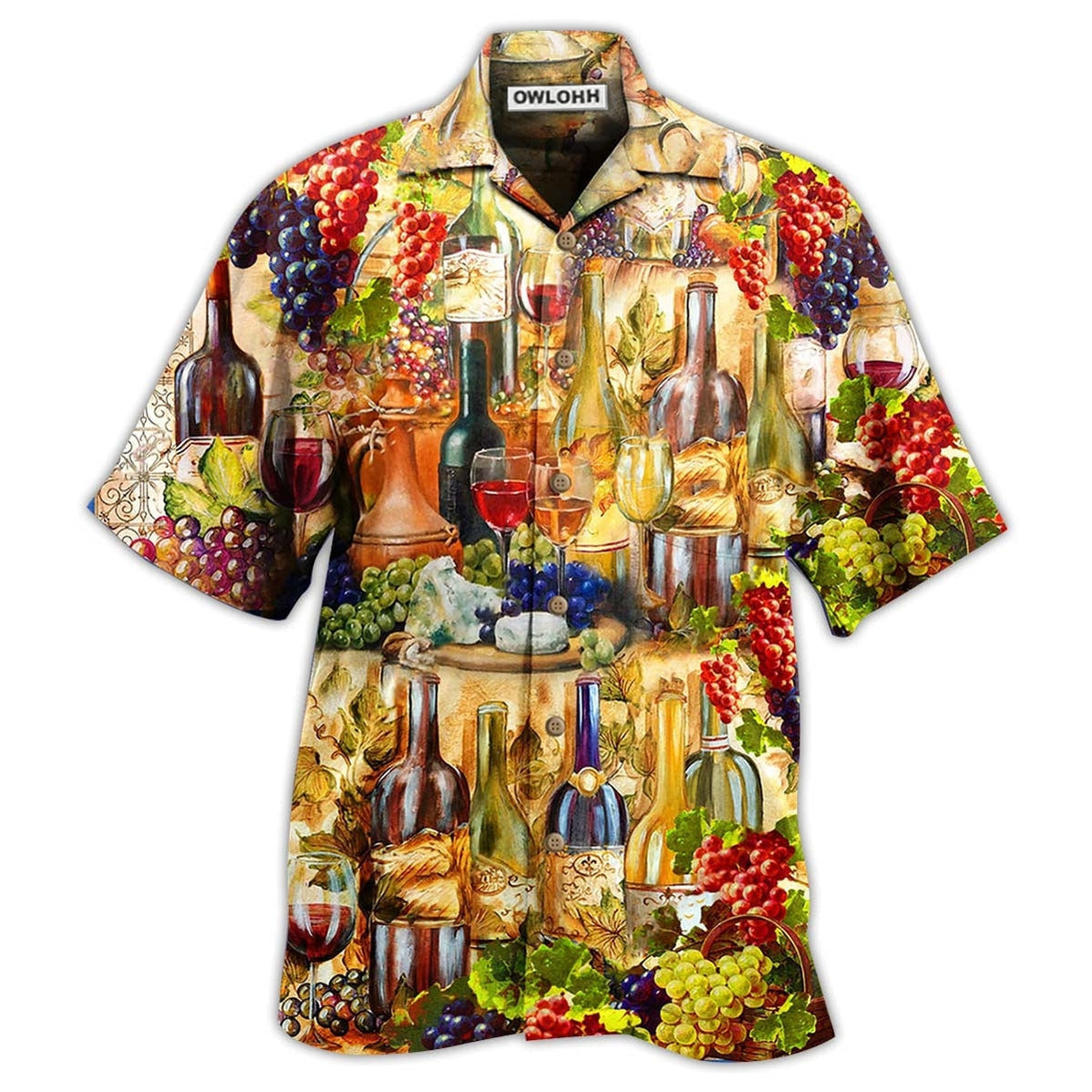 Hawaiian Shirt / Adults / S Wine I Don't Give A Sip - Hawaiian Shirt - Owls Matrix LTD