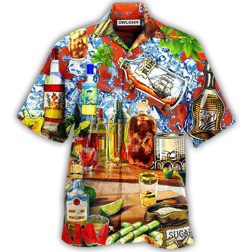 Hawaiian Shirt / Adults / S Wine Strong Like Rum Better With Rum - Hawaiian Shirt - Owls Matrix LTD