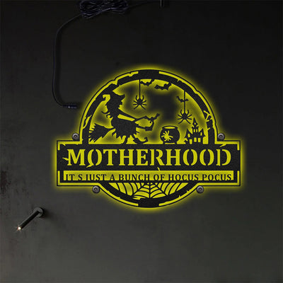 Witch Hocus Pocus Motherhood Witch Round - Led Light Metal - Owls Matrix LTD
