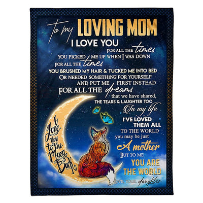 50" x 60" Wolf To My Mom You Will Always Be My Loving Mom - Flannel Blanket - Owls Matrix LTD