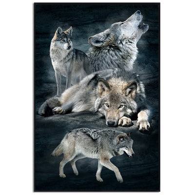 12x18 Inch Wolf Wild Classic Style - Vertical Poster - Owls Matrix LTD