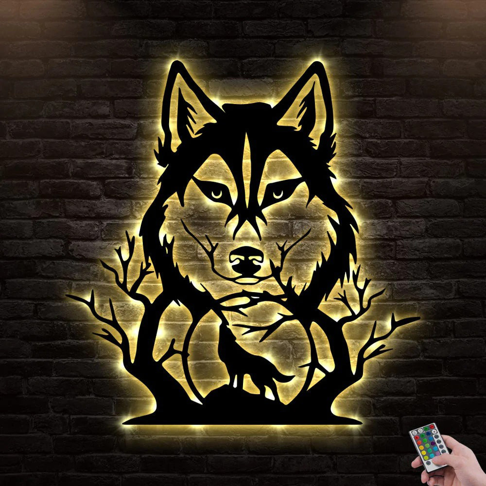 Wolf Wolves Wild Animals - Led Light Metal - Owls Matrix LTD