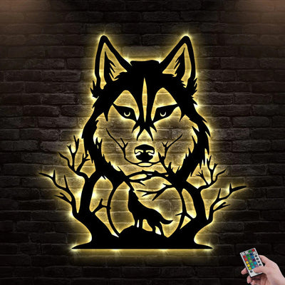Wolf Wolves Wild Animals - Led Light Metal - Owls Matrix LTD