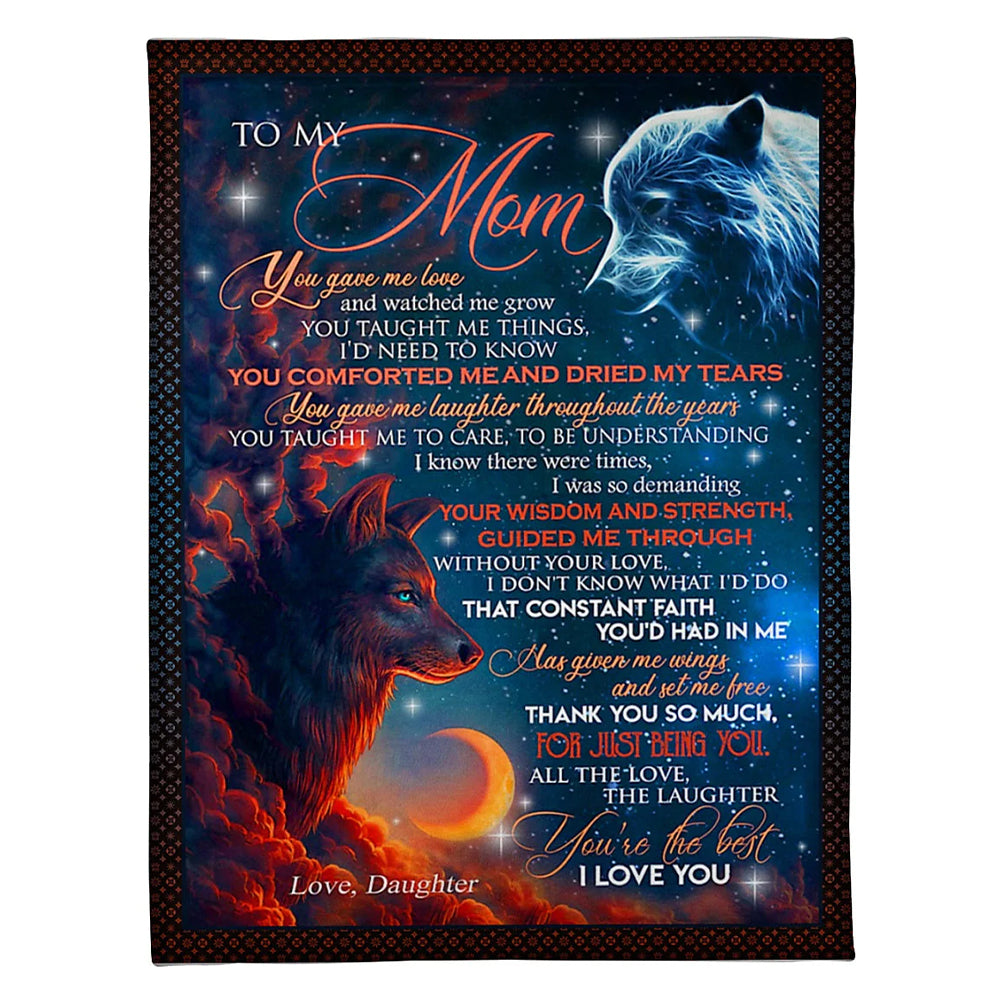 50" x 60" Wolf You Gave Me Love Mother - Flannel Blanket - Owls Matrix LTD