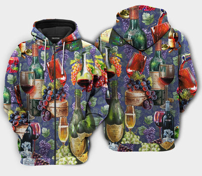 Wine Life Is Better With A Glass Of Wine So Cool - Hoodie - Owls Matrix LTD