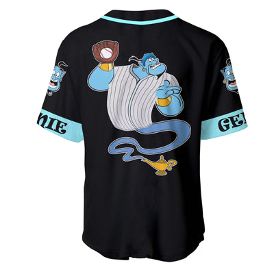 Aladdin Genie Black Blue Disney Personalized Unisex Cartoon Custom Baseball Jersey
