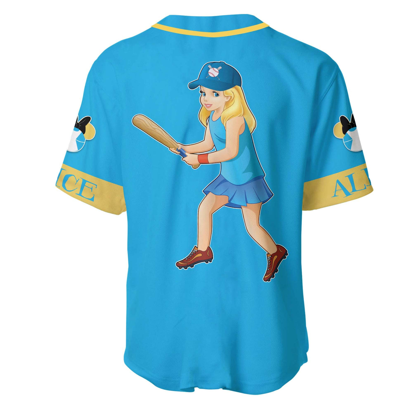 Alice in Wonderland Disney Personalized Unisex Cartoon Custom Baseball Jersey