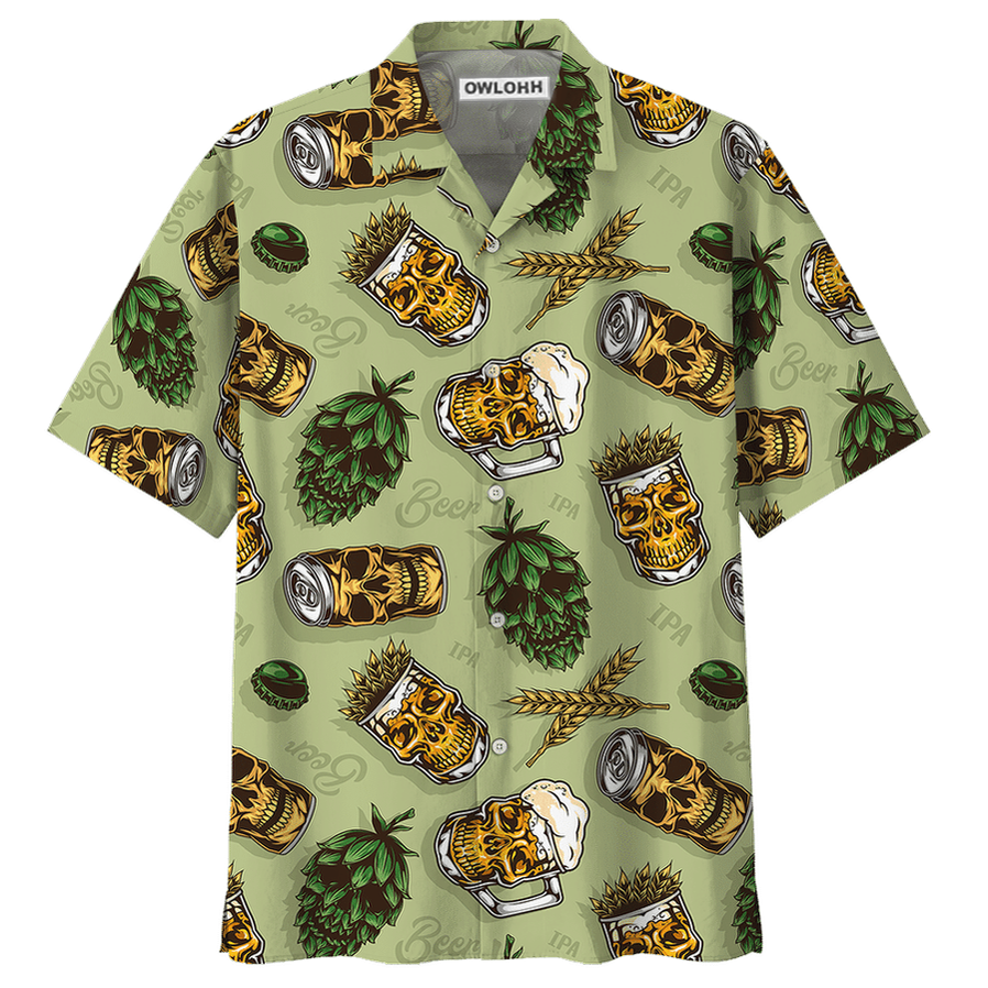 Hawaiian Shirt / Adults / S Beer Favorite Bassic Background - Hawaiian Shirt - Owls Matrix LTD