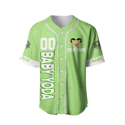 Baby Yoda Green Custom name Disney Personalized Unisex Cartoon Custom Baseball Jersey
