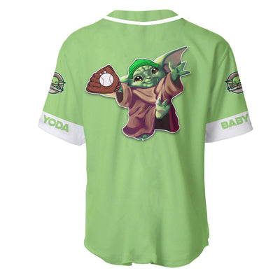Baby Yoda Green Custom name Disney Personalized Unisex Cartoon Custom Baseball Jersey