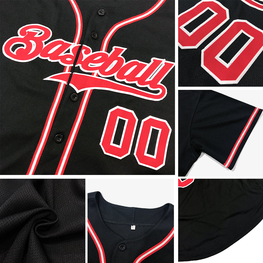 Custom Black Crimson-Khaki Authentic Baseball Jersey - Owls Matrix LTD