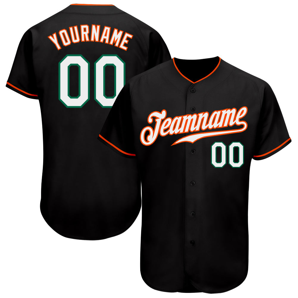 Custom Black White-Orange Authentic Baseball Jersey - Owls Matrix LTD