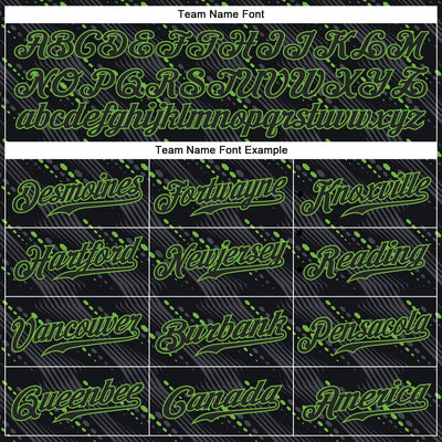 Custom Black Black-Neon Green 3D Pattern Design Authentic Baseball Jersey - Owls Matrix LTD