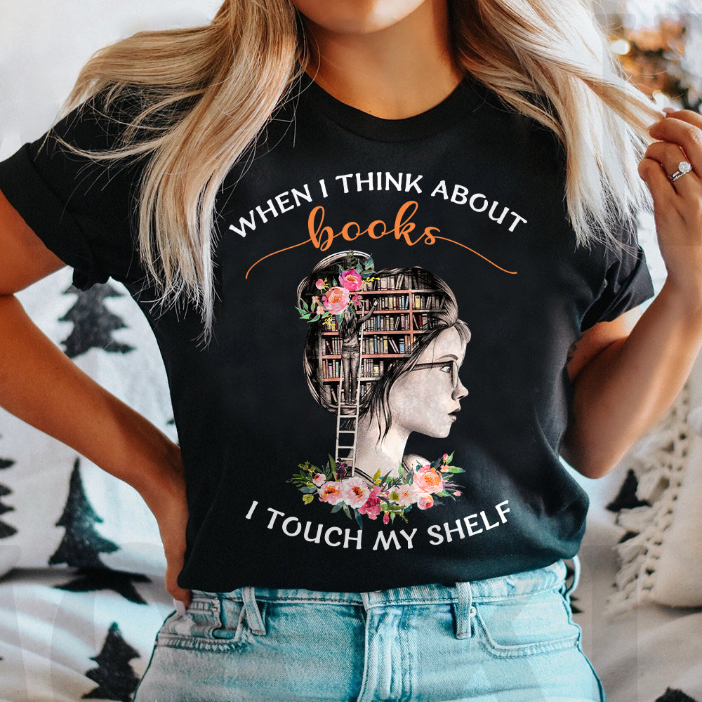 Book When I Think About Books HARZ1204014Y Dark Classic T Shirt