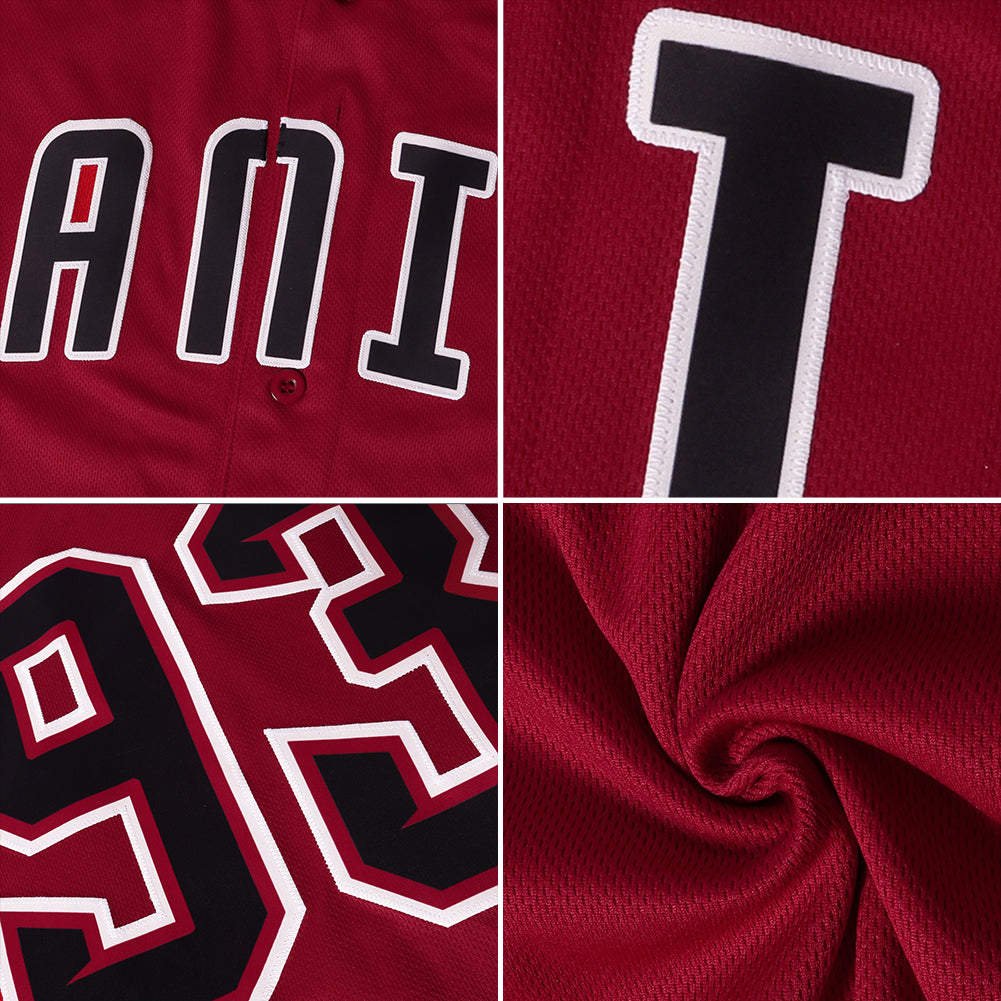 Custom Crimson White-Black Authentic Throwback Rib-Knit Baseball Jersey Shirt - Owls Matrix LTD