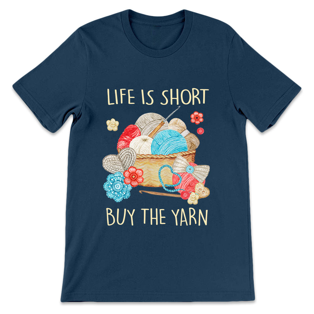 Crochet Life Is Short Buy The Yarn MHRZ1106005Y Dark Classic T Shirt