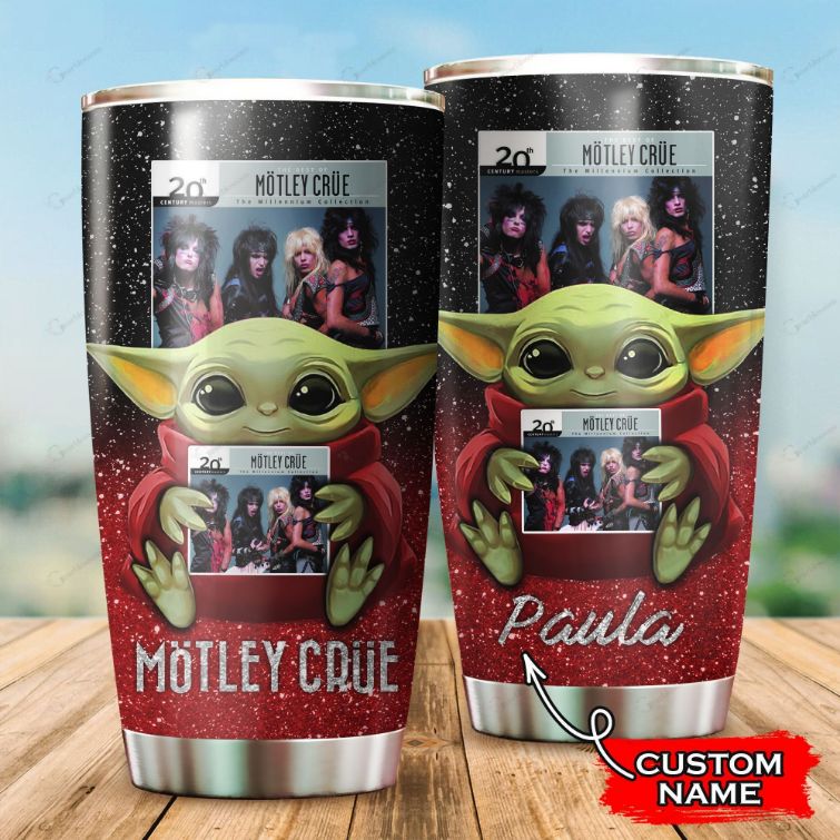 Custom Name Motley Crue Baby Yoda Star Wars Disney Tumbler