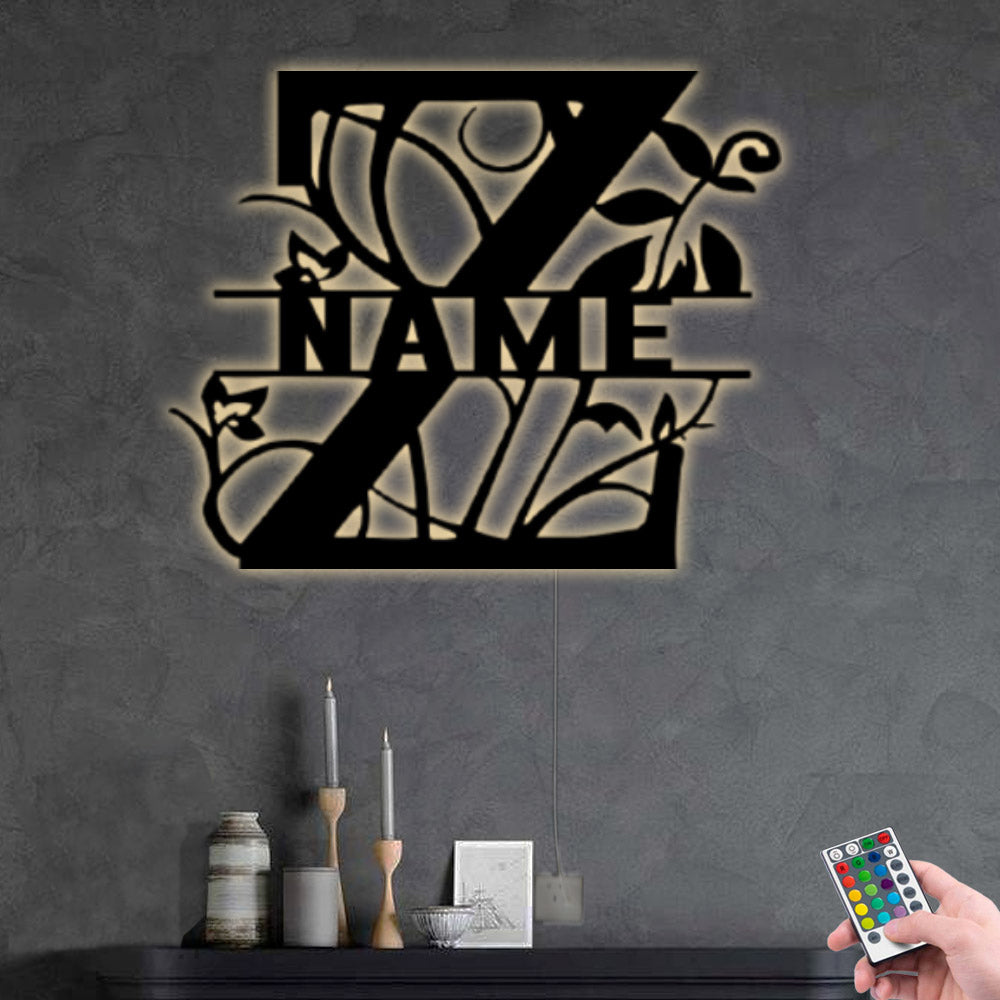 Personalized Family Name Z - Led Light Metal - Owls Matrix LTD