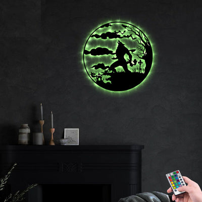 Wolf Man Monster Werewolf Full Moon Decoration For Room - Led Light Metal - Owls Matrix LTD
