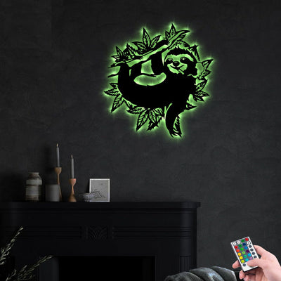 Sloth Smoking Weed Animal - Led Light Metal - Owls Matrix LTD
