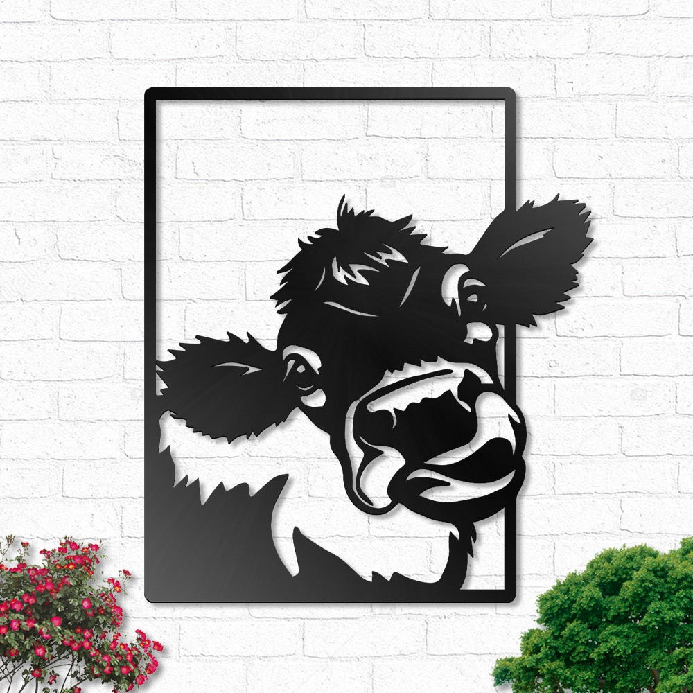 Cow Farm Animal Funny Face - Led Light Metal - Owls Matrix LTD