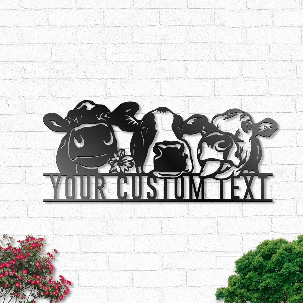 Heifer Cows Funny Farm Animal Face Head Farmhouse Personalized - Led Light Metal - Owls Matrix LTD