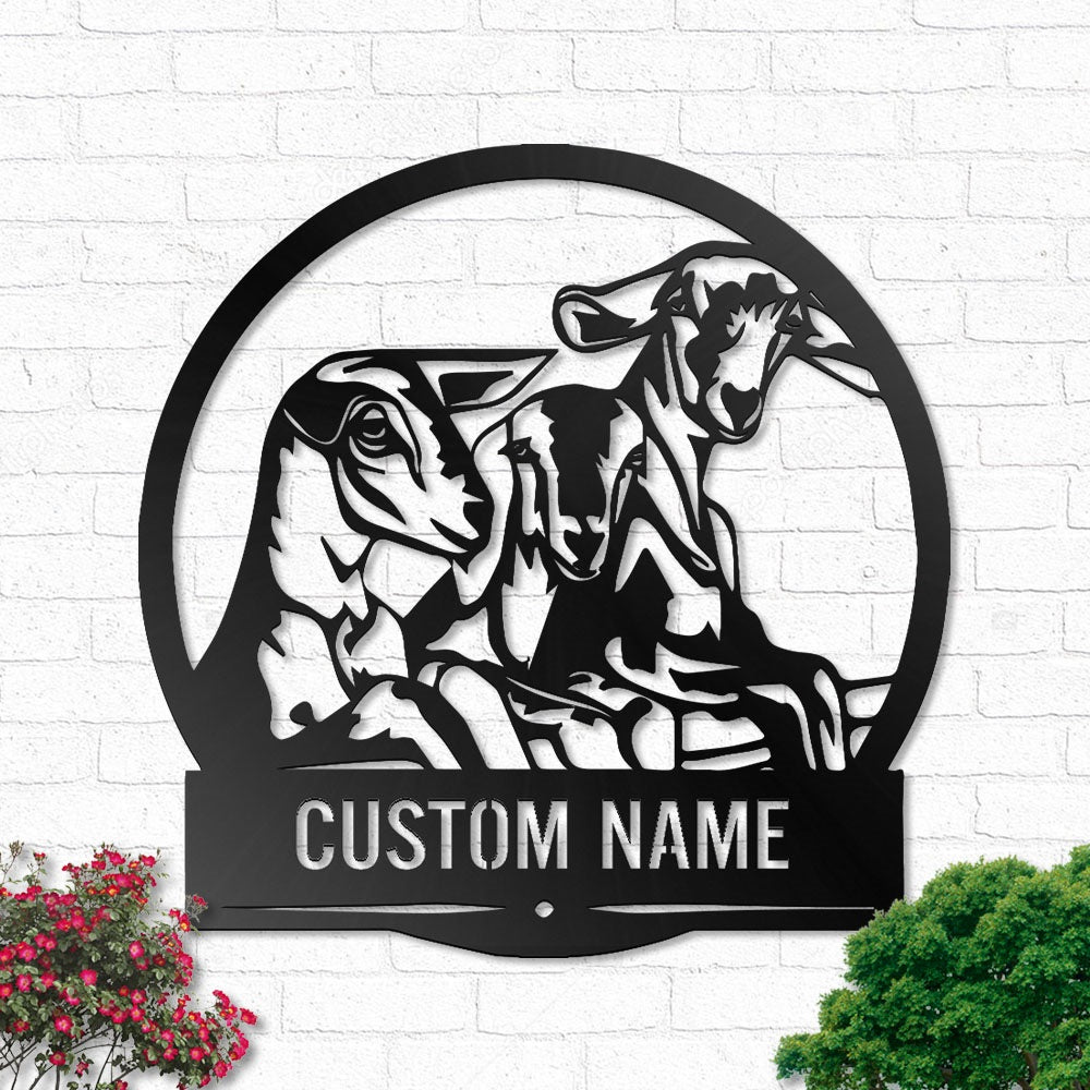 Goat On A Fence Personalized - Led Light Metal - Owls Matrix LTD