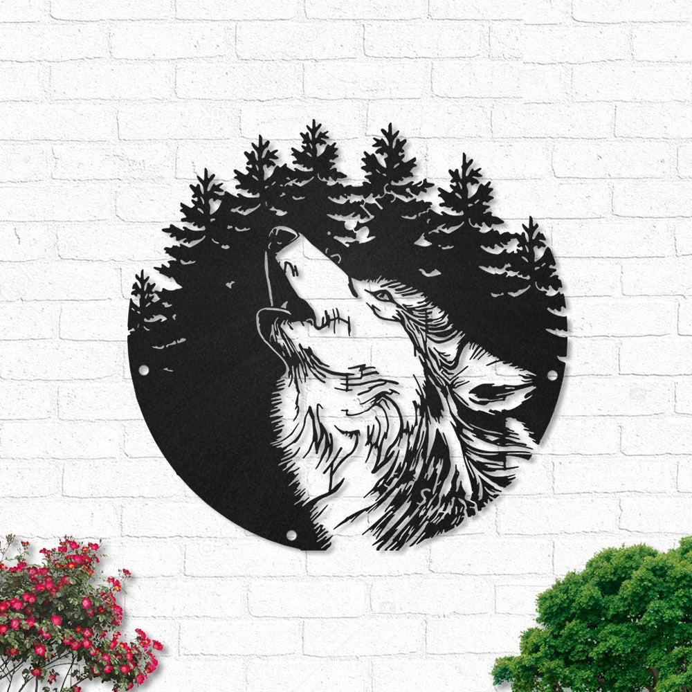 Wolf Howling Wolf Animal - Led Light Metal - Owls Matrix LTD