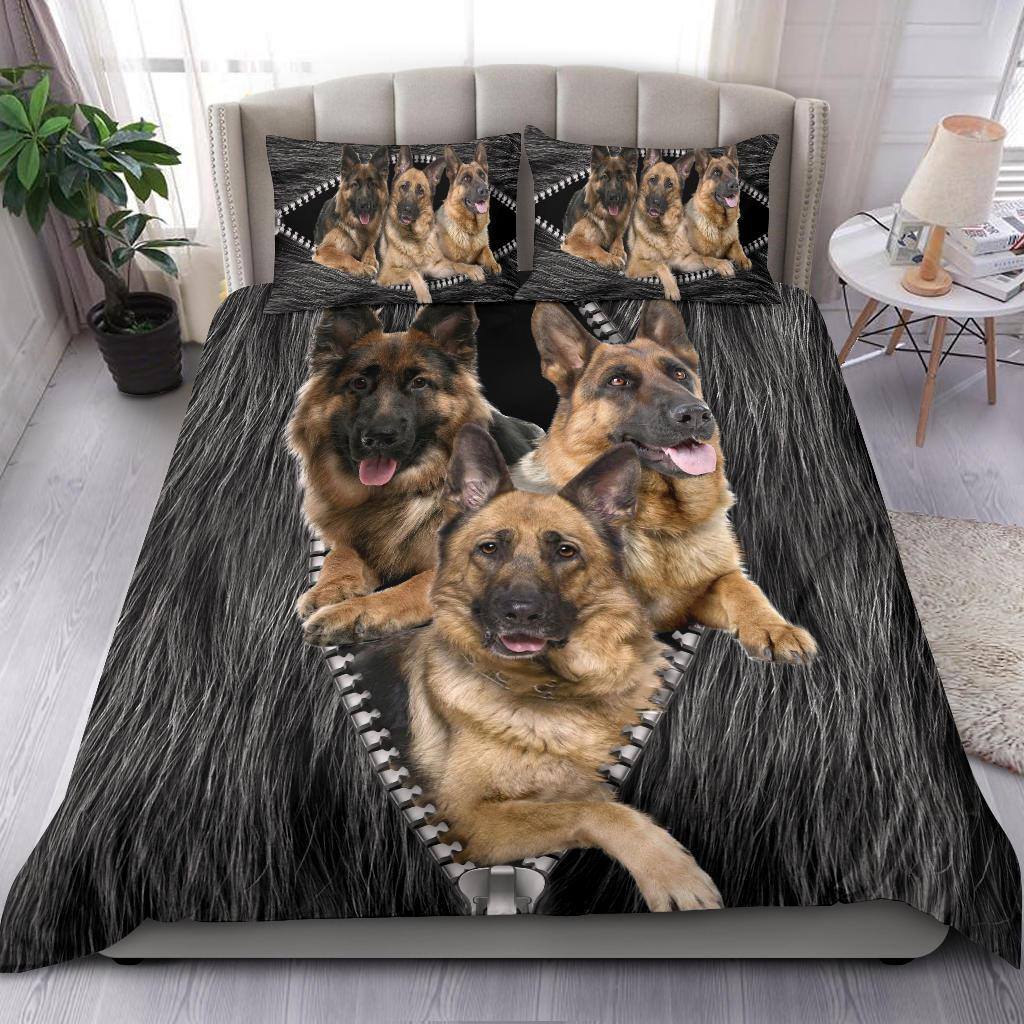 German Shepherd Dog Family Amazing Zip - Bedding Cover - Owls Matrix LTD