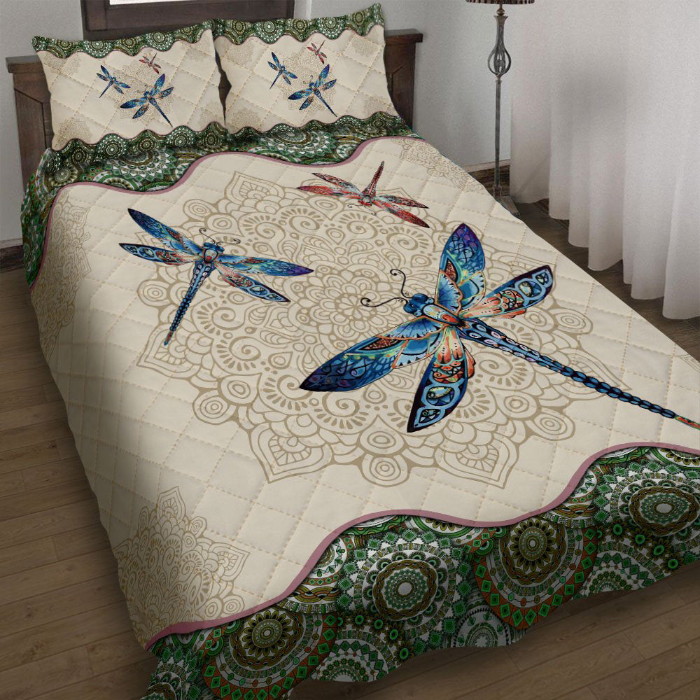 Dragonfly Play In The Sky - Quilt Set - Owls Matrix LTD