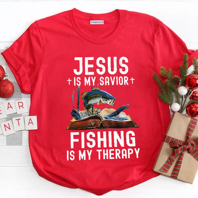 Fishing Girl Jesus Therapy TTAZ1611013Z Dark Classic T Shirt