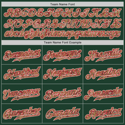 Custom Green Camo-Red Authentic Baseball Jersey - Owls Matrix LTD