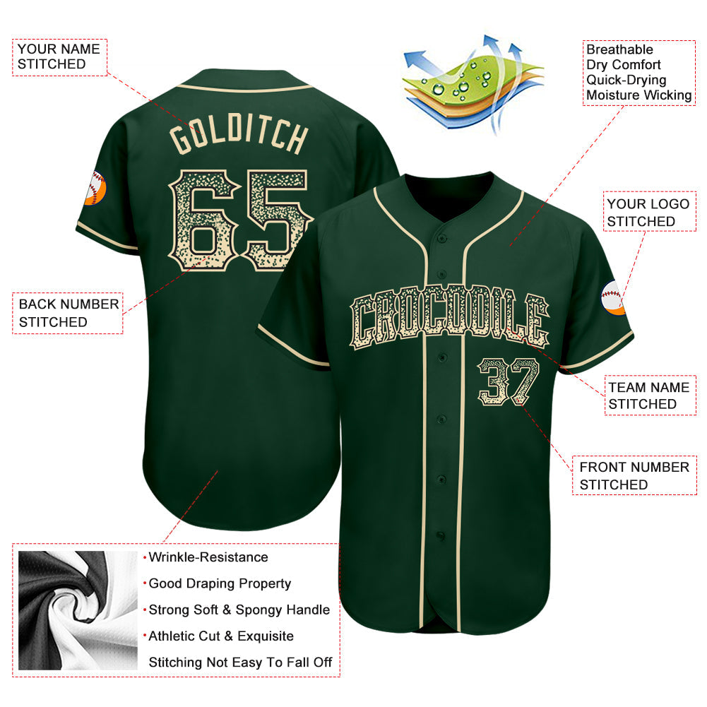 Custom Green Cream-Black Authentic Drift Fashion Baseball Jersey - Owls Matrix LTD
