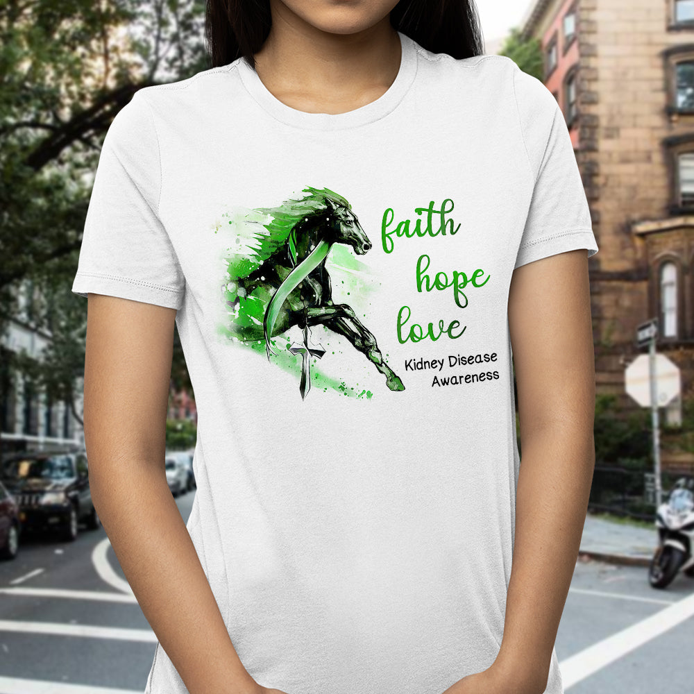 Horse Faith Kidney Disease Awareness ACAA1810009Z Light Classic T Shirt