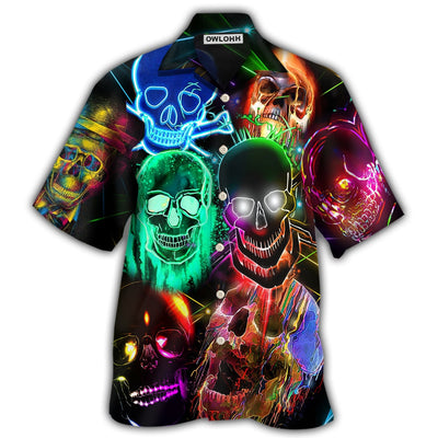 Hawaiian Shirt / Adults / S Skull Glowing - Hawaiian Shirt - Owls Matrix LTD