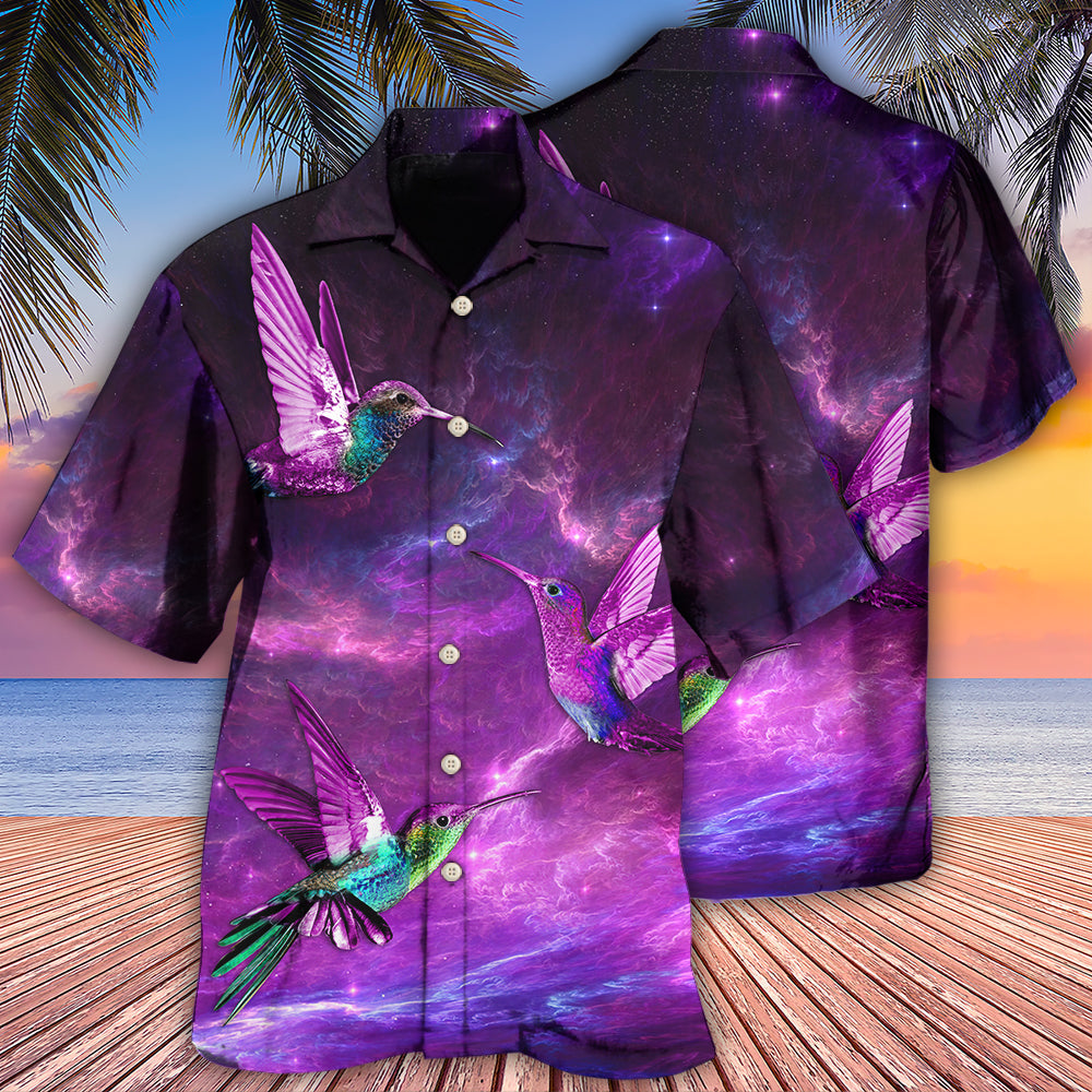 Hummingbird Love Sky In Purple - Hawaiian Shirt - Owls Matrix LTD