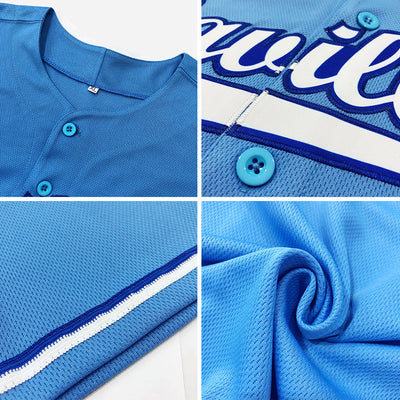 Custom Light Blue White-Royal Authentic Baseball Jersey - Owls Matrix LTD