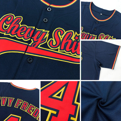 Custom Navy Orange Authentic Baseball Jersey - Owls Matrix LTD
