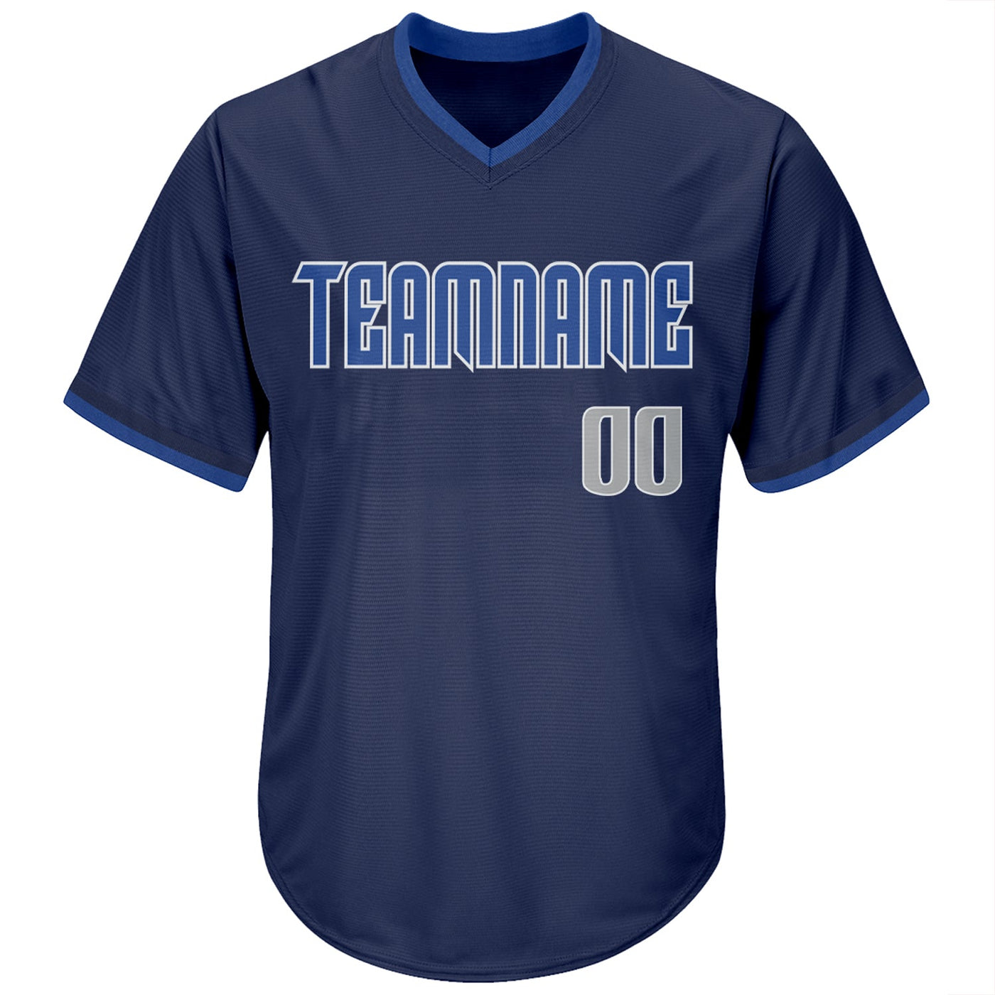 Custom Navy Gray-Blue Authentic Throwback Rib-Knit Baseball Jersey Shirt - Owls Matrix LTD