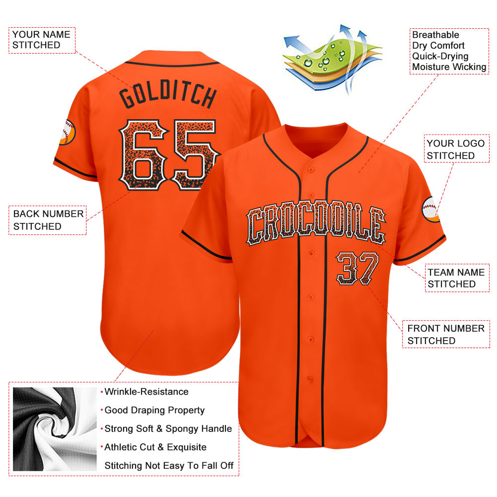 Custom Orange Black-White Authentic Drift Fashion Baseball Jersey - Owls Matrix LTD