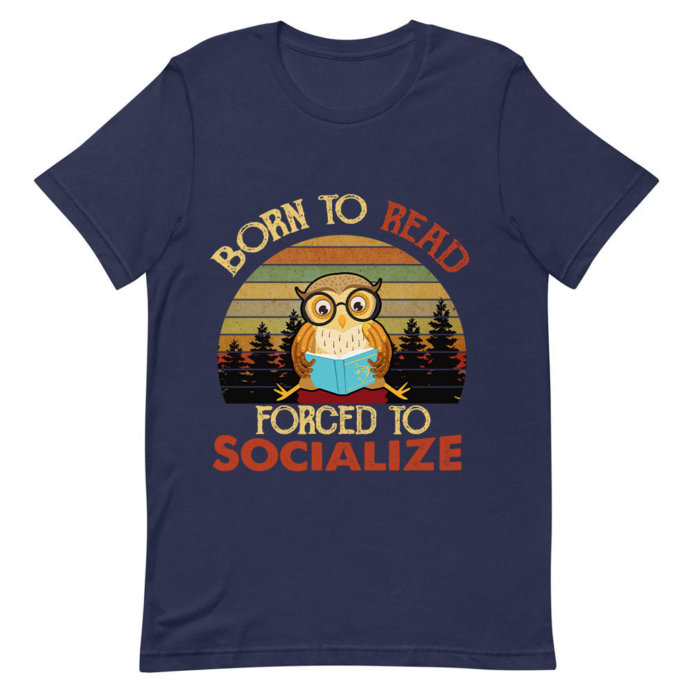 Owl Born To Read MDGB2004001Y Dark Classic T Shirt