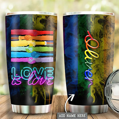 Lgbt Love Is Love Colorful Personalized - Tumbler - Owls Matrix LTD