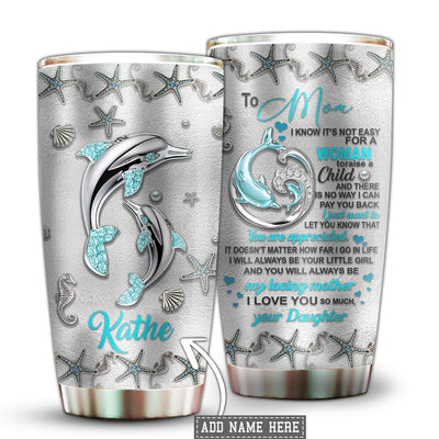 20OZ Dolphin Mother And Daughter Personalized - Tumbler - Owls Matrix LTD