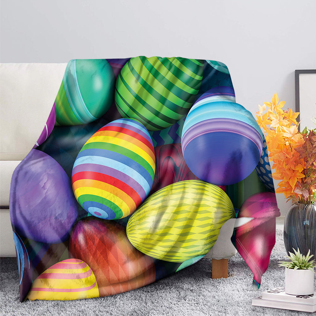 Easter 's Day Pile Of Colorful Easter Eggs Print Style - Flannel Blanket - Owls Matrix LTD