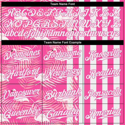 Custom Pink White 3D Pattern Design Tropical Famingo Authentic Baseball Jersey