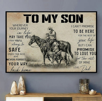 Horse To My Son Promise To Love You - Horizontal Poster - Owls Matrix LTD