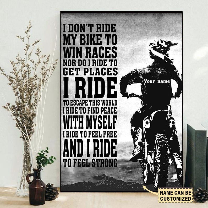 Bike I Don't Ride My Bike To Win Races Personalized - Vertical Poster - Owls Matrix LTD
