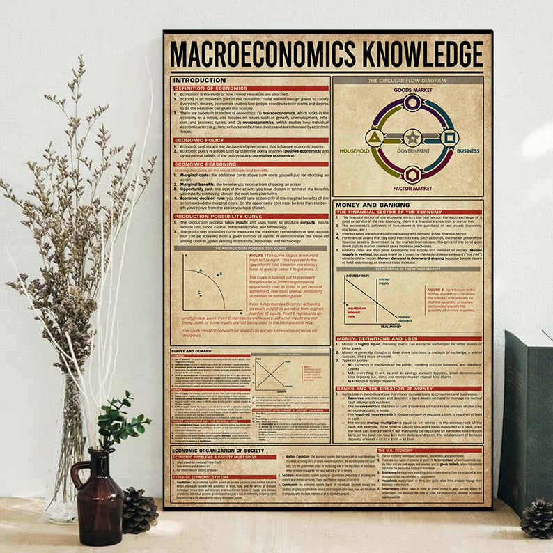 Teacher Macroeconomics New Knowledge Modern Style - Vertical Poster - Owls Matrix LTD