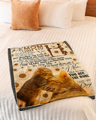 Cat To My Mom Cat In My Life - Flannel Blanket - Owls Matrix LTD